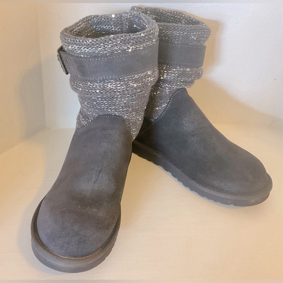 UGG AUSTRALIA Classic Cambridge Women's boots size 8. Gray Suede with glitter - Picture 9 of 15